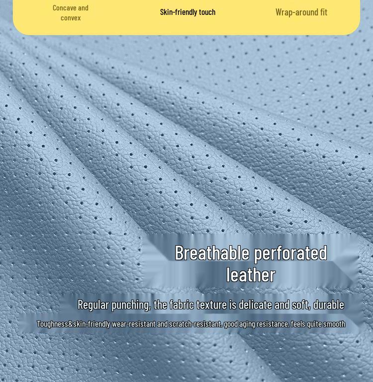 Coway Perforated Leather Car Seat Cushion for All Seasons - Full Surround & Compatible with Electric Seats