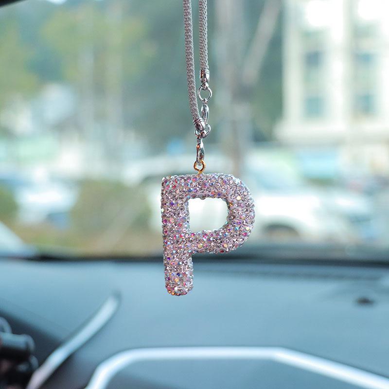 Rhinestone Bow Polymer Clay Rearview Mirror Ornament for Women