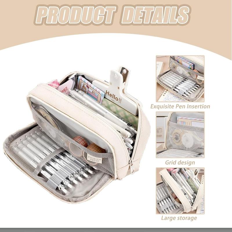 1Pc Aesthetic Pencil Case, Pencil Case with Compartments for Girls Teenagers College Pencil Case