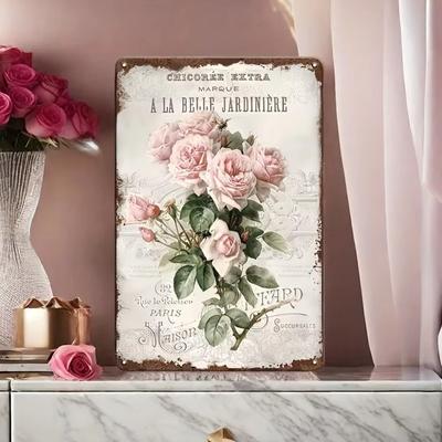 Tin Painting 20x30 Cm, Metal Wall Art Decor, Handmade Craft