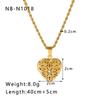 Stainless Steel Book-Shaped Pendant Necklace With Heart Clasp Women Ins Style Minimalist Locket Chain Jewelry
