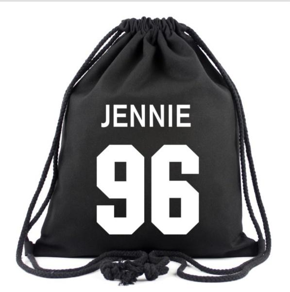 black pink drawstring bag
