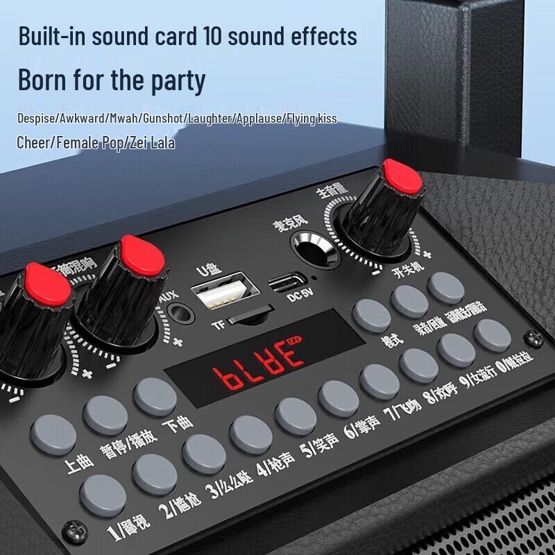 KONKA Portable Bluetooth Speaker with Karaoke & Radio