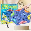 Wooden Children's Fun 2in1 Magnetic Step Thunder Checkers Puzzle Tabletop Multiplayer Interactive Versus Game Chess Toys