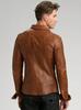 Party Stylish Real Handmade Men Shirt Brown Formal Casual 100%Lambskin Leather