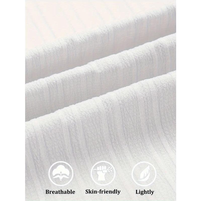 1pc Men's Casual Striped Shirt Tie Button Short Sleeve Shirt Summer Hawaii Shirt