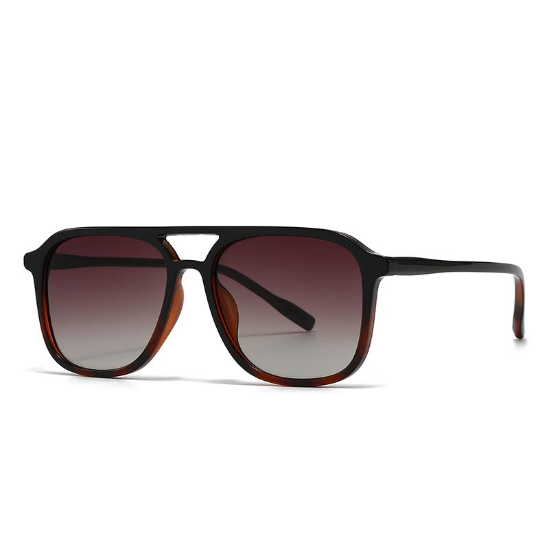  Export New Modern Retro Square Double Bridge Sunglasses Ins Style Street Style Sunglasses 22006