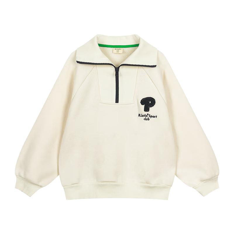 M.Latin Girls  2024 Winter Stand-Collar Sweatshirt 120cm