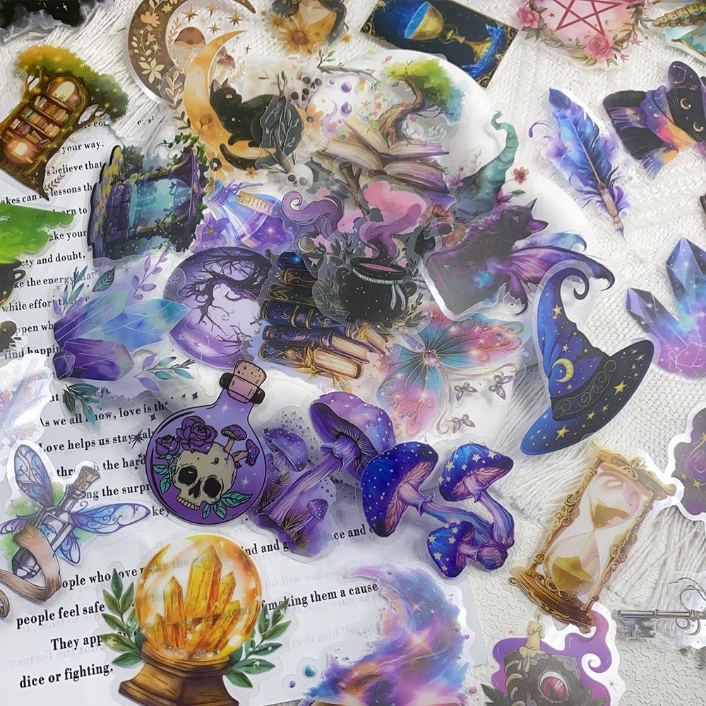 50Pcs Magic Planet Stickers Handheld Materials Phone Cases Laptops Suitcases Transparent Waterproof Decals