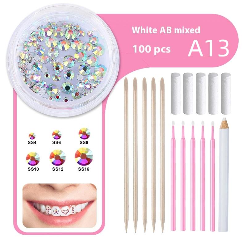 1 Zestaw Dentalne Kryształki na Zęby Kryształowe Szkło Diament Ornament w Kształcie Motyla Narzędzia do DIY Różne Kształty Kolor Ozdoby do Biżuterii na Zęby