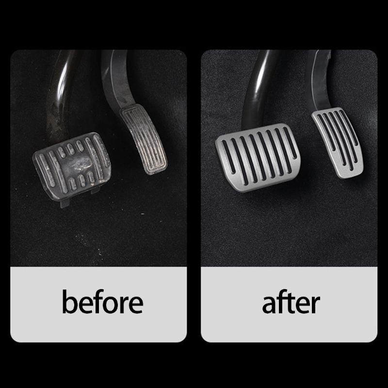 2 Pieces Aluminum Accelerator Pedal Covers Protectors Suitable For Vehicle Easy To Install And Improves Driving Comfort