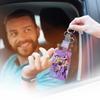 Push-pull Sliding Card Holder Acrylic Decorative Keychain Automatic Retractable Rope