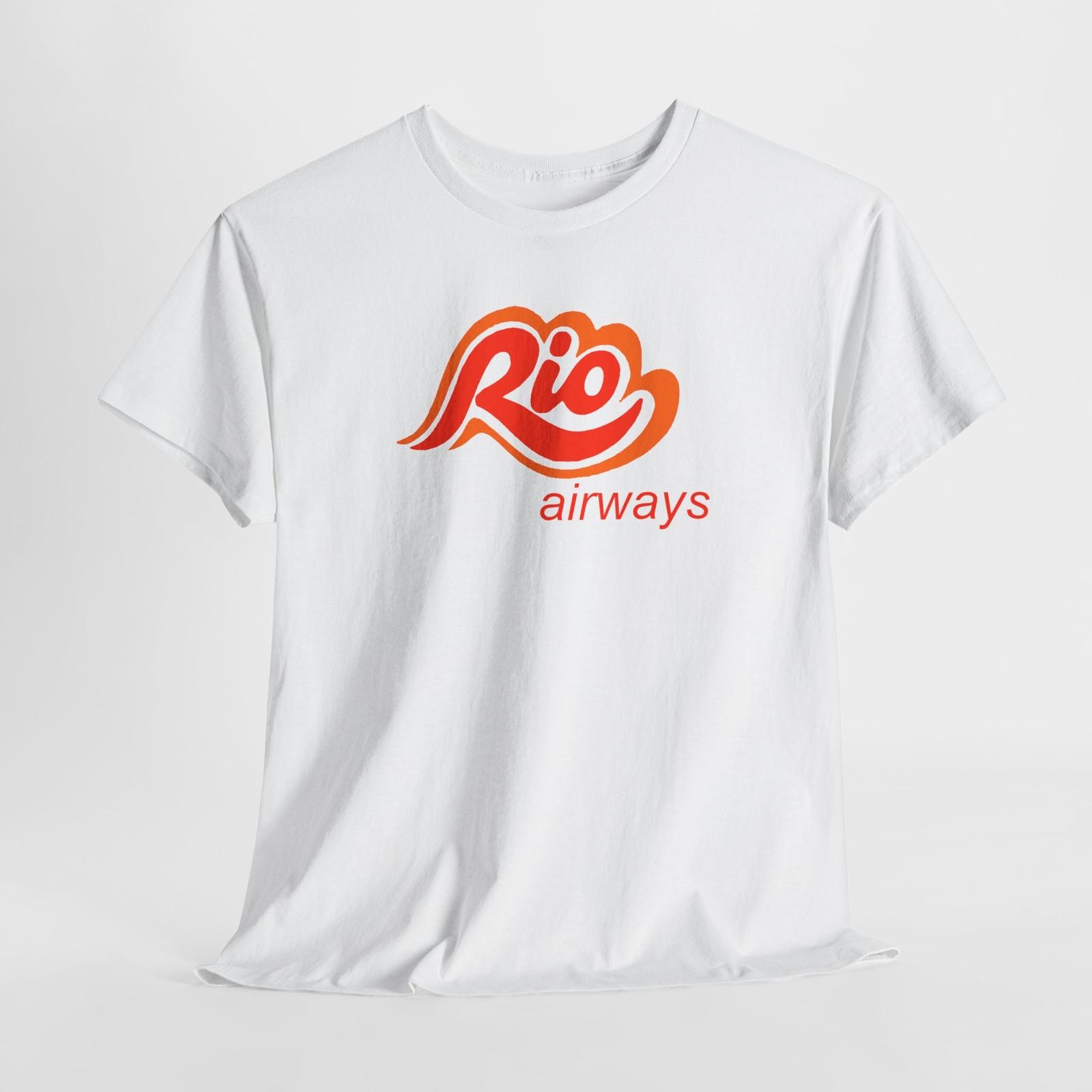 Винтажная футболка Rio Airways унисекс, Ретро футболка авиакомпании, Авиационная рубашка, Самолет 4XL