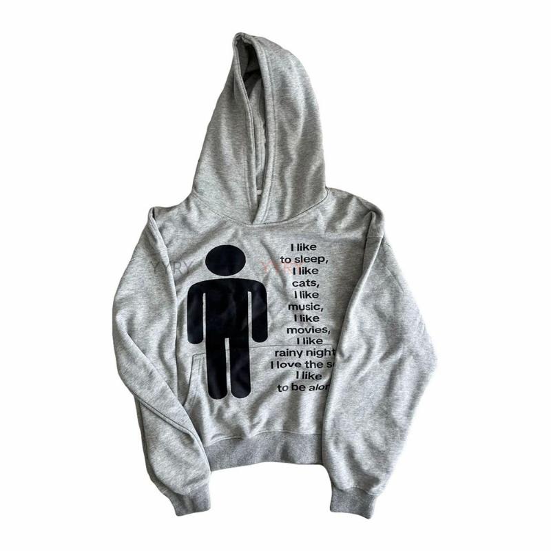 European and American Style Solid Color Printed Long Sleeved Loose Street Fashion Hoodie for Men and Women