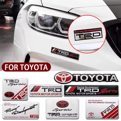 Aluminum Car Body Side Stickers Fender Trunk Decor Badge Decal For TRD Camry RAV4 Land Corolla Levin 86 Yaris Aygo Hilux