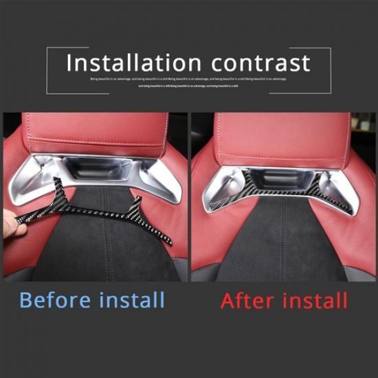 Real Carbon Fiber Rear Seat Back Frame Trim For Toyota Supra A90 -2024