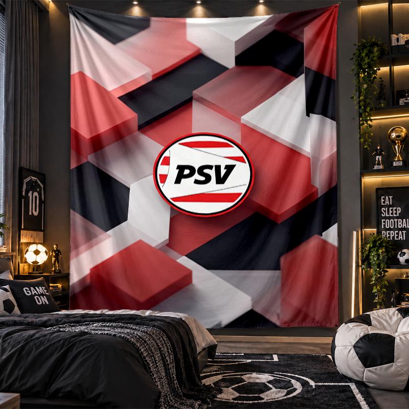Arazzo da Appendere alla Parete Stampa PSV Eindhoven FC Tessuto per Soggiorno Camera da Letto Decorazione Casa