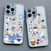 Cartoon Cute Shark Pattern Phone Case for IPhone 16 15 14 Pro Max Plus 13 12 Mini 11 Pro Max XR X XS 7 8 SE2 Shockproof Covers