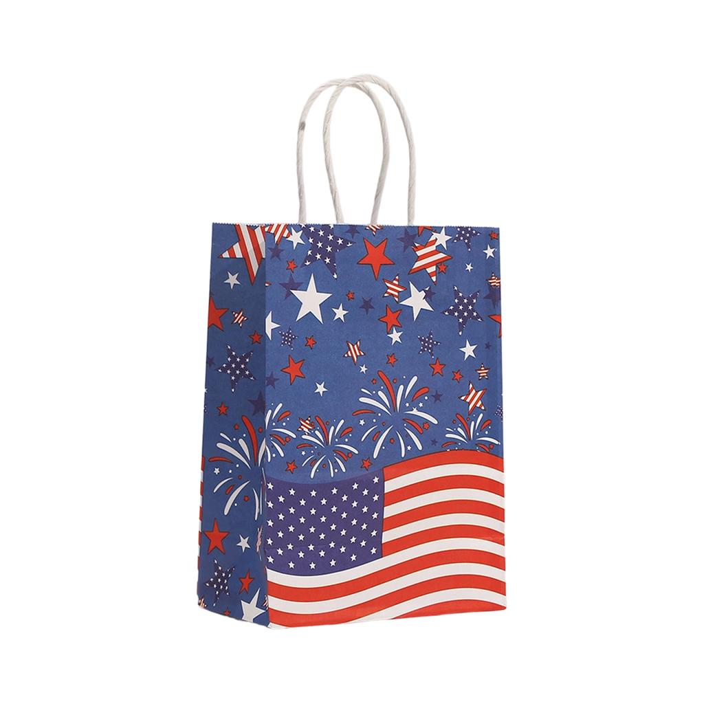 US Independence Day Themed Gift Packaging Bags Kraft Paper Bags Holiday Handbags