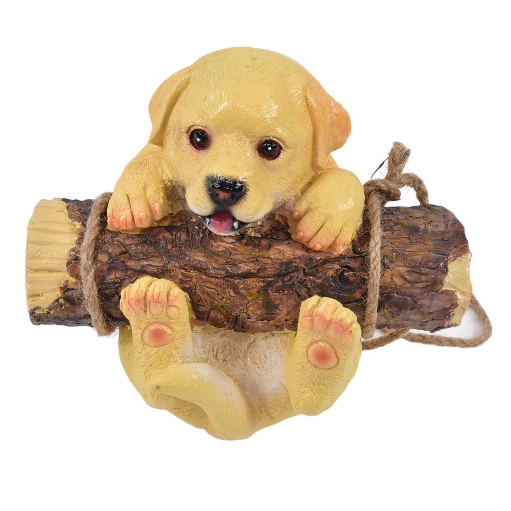Harz Schwingender Welpenhund Statue Simulation Tiermodell Figur Skulptur Handwerk Outdoor Garten