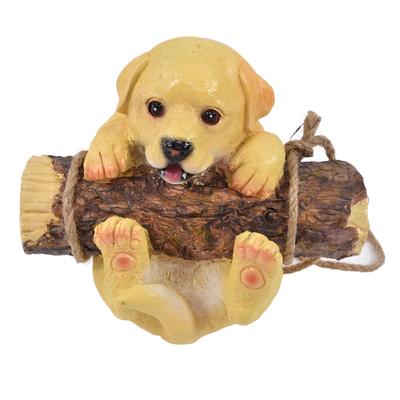 Reçine Sallanan Yavru Köpek Heykeli Simülasyon Hayvan Modeli Figür Heykel El Sanatları Dış Mekan Bahçe
