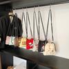 New nylon embroidered mobile phone bag fashionable versatile messenger bag simple drawstring canvas shoulder bag