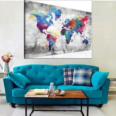 5D Diy Diamond Painting The World Map Cross Stitch Set Full Diamond Embroidery Mosaic Art Picture of Rhinestones Decor Gift