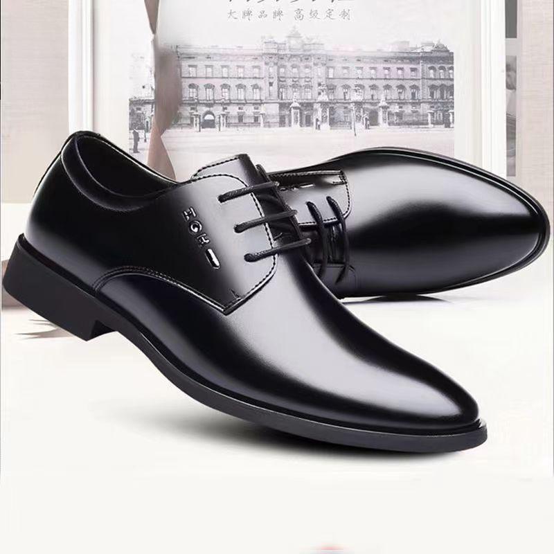 New Versatile Black Business Dress Leather Shoes Men's Lace-up Shoes Wedding Fashion Men's Shoes