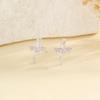 S925 Sterling Silver Ballerina Girl Stud Earrings - Elegant, Exquisite, Full Diamond Design