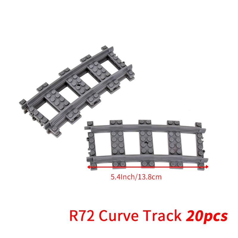 20PCS MOC City Bricks Train Flexible Construction Parts Railway Curve Track R120 Building Blocks Model Accessories Compatible