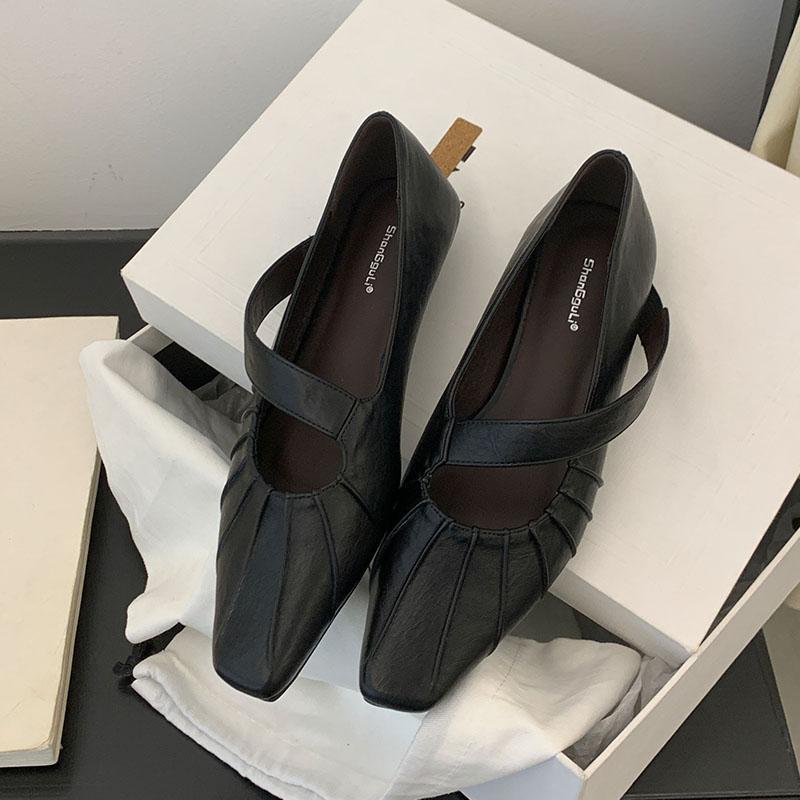 

Fashion 2025 New Fashion Shallow Women Mary Janes Flats Shoes Casual Female Slip On Footwear Pointed Toe Ladies Flats With Shoes 35 чёрный