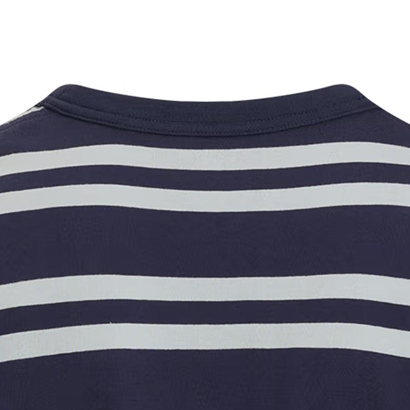 Under Armour Sports Club Round Neck Drop Shoulder Striped Short Sleeve T-Shirt Unisex T-Shirts Navy-Blue 6006003-410