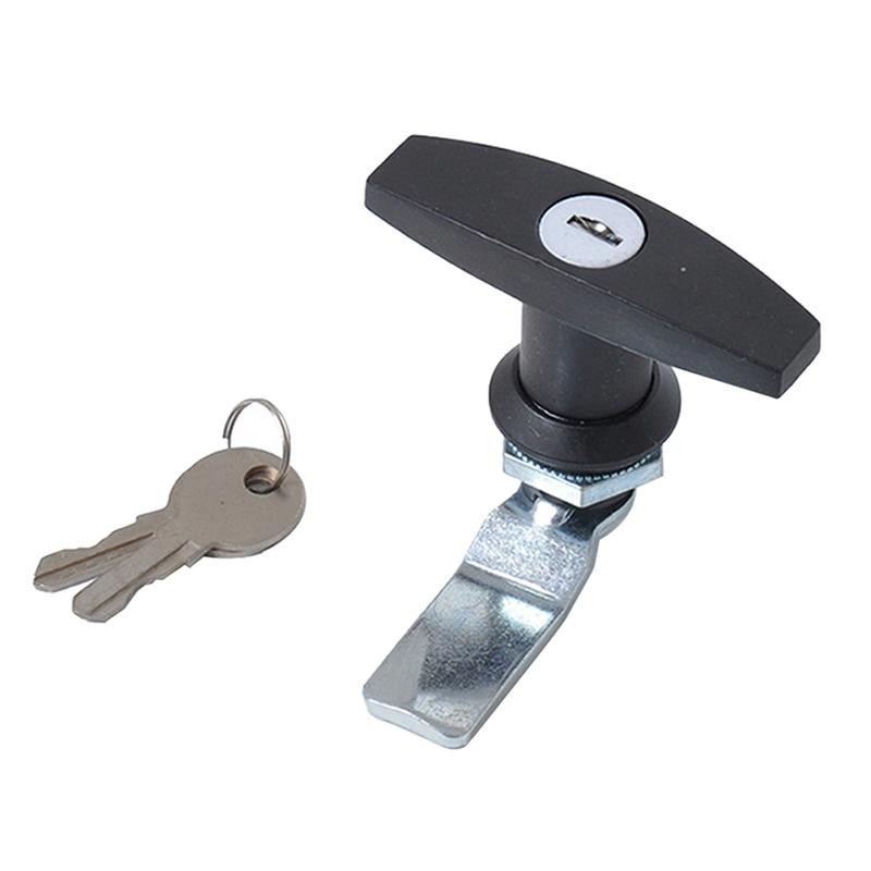 Trava de porta universal para trailer com alça em T e 2 chaves, trava de tampa de caminhão, caixa de ferramentas, gaveta, armário, trava de porta para trailer, caminhão, caravana
