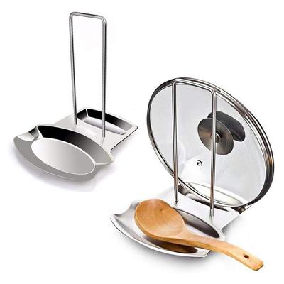 Pot Lid Holder Spoon Rest, 304 Stainless Steel Utensils Pan Pot Cover Lid Rack Stand Organizer