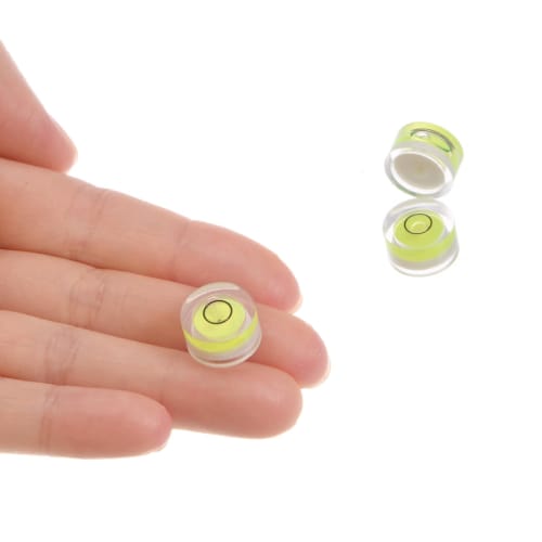 Kozelo 3-Piece Small Round Bubble Level, 13mm Diameter, 7mm Thick, Mini Round RV Leveling Tool for Travel Trailer Turntable Camera, Lime