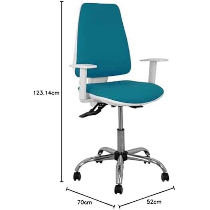 Chaise de Bureau - PIQUERAS Y CRESPO - Elche - Vert turquoise - Réglable en hauteur - 1 place