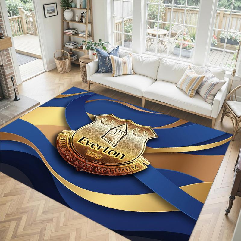 Everton Football Design Crystal Velvet Carpet Cozy Non?Slip Printed Rug For Bedroom Living Room Entrance