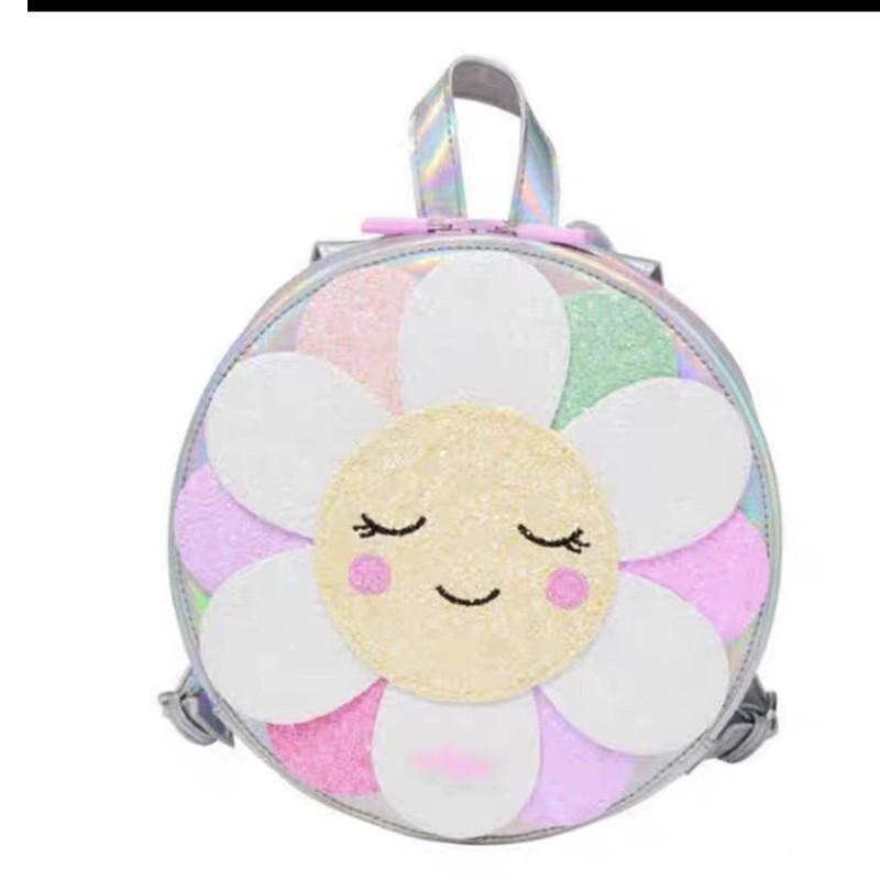 Kids Cartoon Backpack Elementary School Girls PU Leather Daypack With Breathable Arc Shoulder Straps
