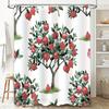 Vintage Style Pomegranate Shower Curtain Waterproof Fabric Bathroom Decorations