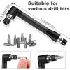Flexible Drill Bit Extension 6Pcs 105° & 90° Right Angle Adapter, 1/4 3/8 1/2" Impact Socket Set, 360° Rotatable Shaft Extension