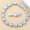 Qualità   Bracciale a Maglia di Catena Overlay Bangle Lunghezza Regolabile 18+3 Cm Gioielli da Donna per Matrimonio con Pietra Blu