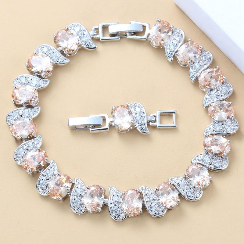 Qualità   Bracciale a Maglia di Catena Overlay Bangle Lunghezza Regolabile 18+3 Cm Gioielli da Donna per Matrimonio con Pietra Blu