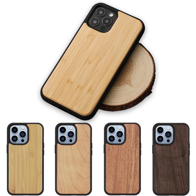 Holz-Handyhülle Natur Massivholzgehäuse für iphone 11 12 13 Pro Max, für iphone 12 Pro Hülle Holzstoßstange