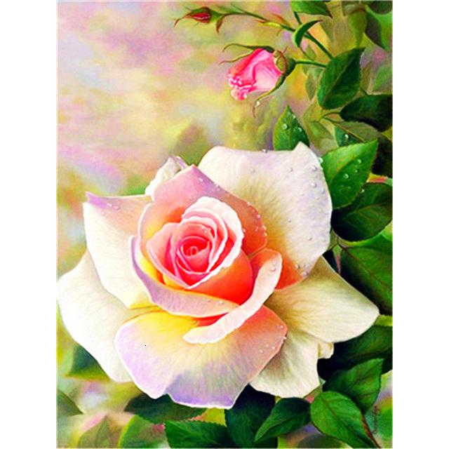 Volle 5D-Diamant-Malerei, hübsche Blumen, DIY-Diamant-Stickerei, Diamant-Mosaik, Kreuzstich-Set, Heimdekoration, Geschenk