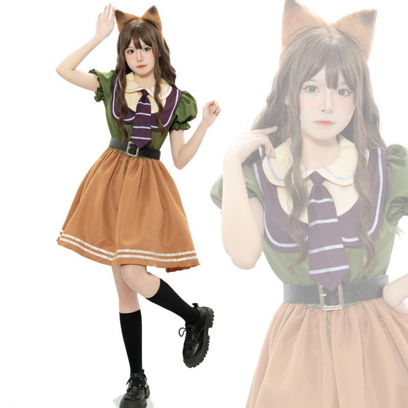 Zootopia Nick Fox Skirt Animal Dress, Game Uniform, Cosplay Anime Dress