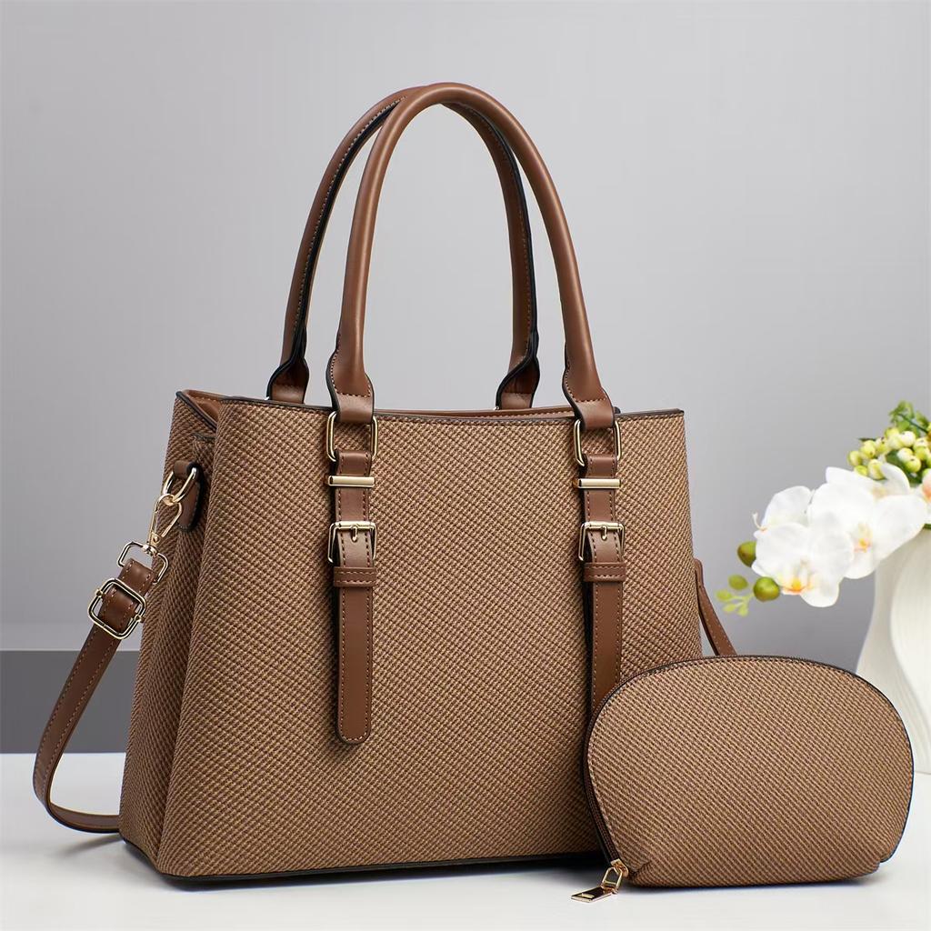 New High Appearance Level Handbag Multi-layer Large Capacity Handbag Canvas Texture Fashion Shoulder Bag Crossbody Bag