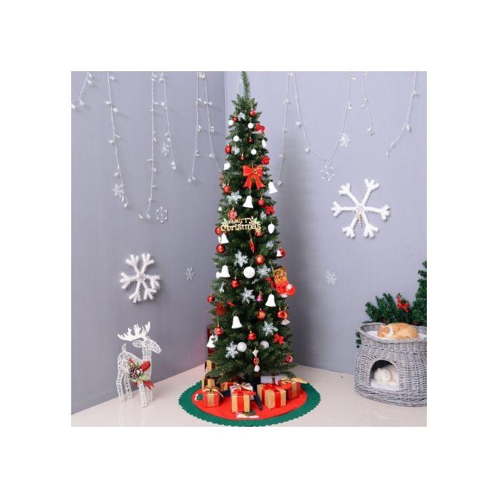 HOMCOM Sapin de Noël artificiel Sapin artificiel, support inclus Étoile de Noël 2,1 m, vert