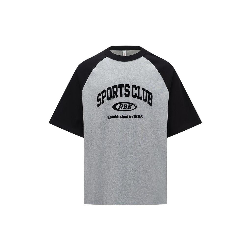 Reebok Color Block Raglan Short Sleeve T-Shirt Unisex Tops Light-Heather-Gray 24SRC421UGG3