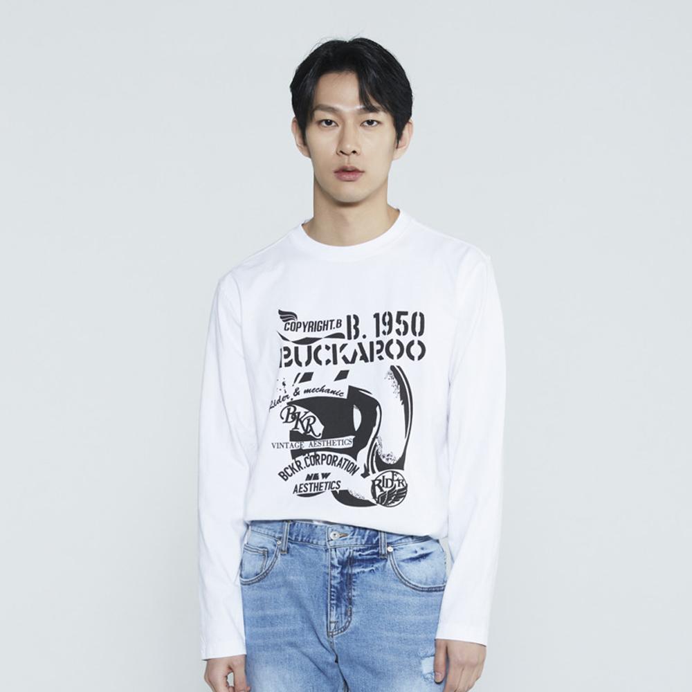 Burkeru Men S 16-Count Single All-Over Print Long Sleeve Ts Off-White Off White_Xl