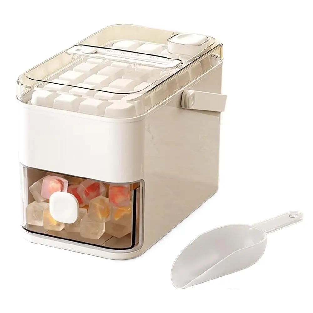 28/56-Cube Ice Maker Press Portable Design With Easy Ice Box Storage Cap Household Ice Double Press Layer - U2E3